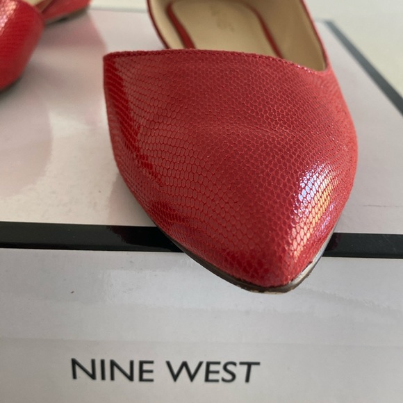 EUC Nine West Orange D’Orsay pointy toe flats - Picture 8 of 10